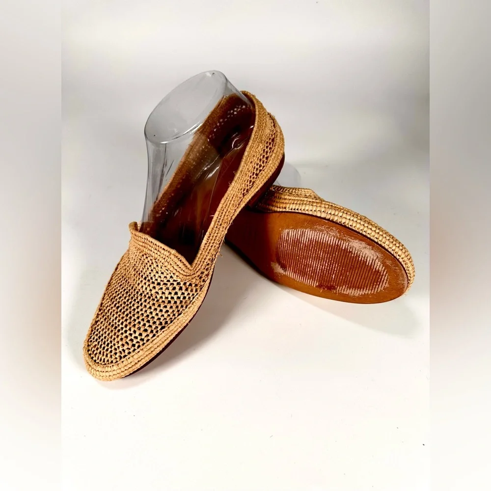 Carrie Forbes Raffia Women’s Loafers Morrocan Handmade. Size : EU 38 US 7.5